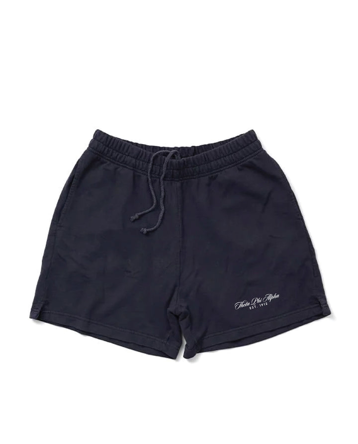 Script Embroidered Midnight Sky Sorority Shorts