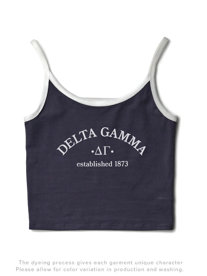 Delta Gamma Simple Midnight Sky / White Sorority Contrast Tank