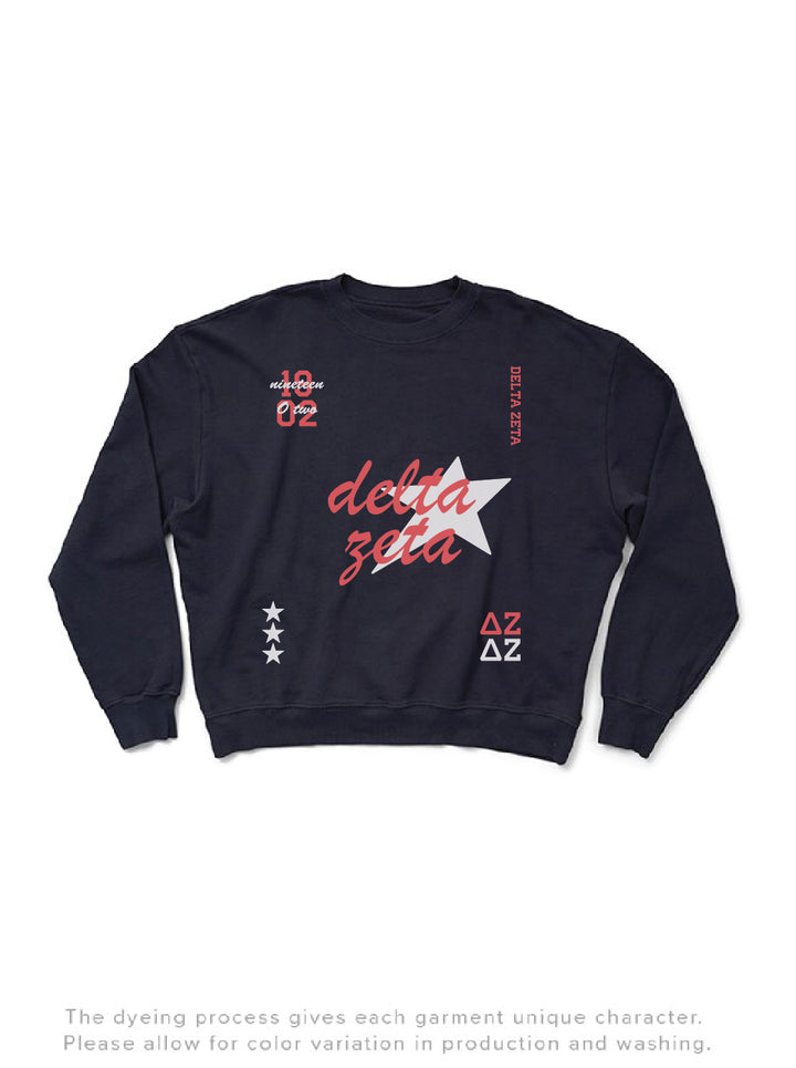 Midnight Sky Star Sorority Crew - 2XL