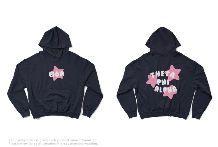 Theta Phi Alpha Pink Star Midnight Sky Light Weight Sorority Hoodie