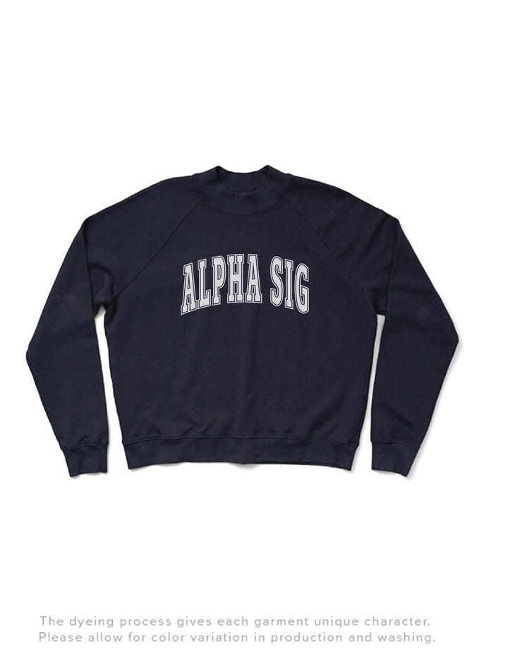Midnight Sky Mock Neck Light Weight Sorority Crewneck
