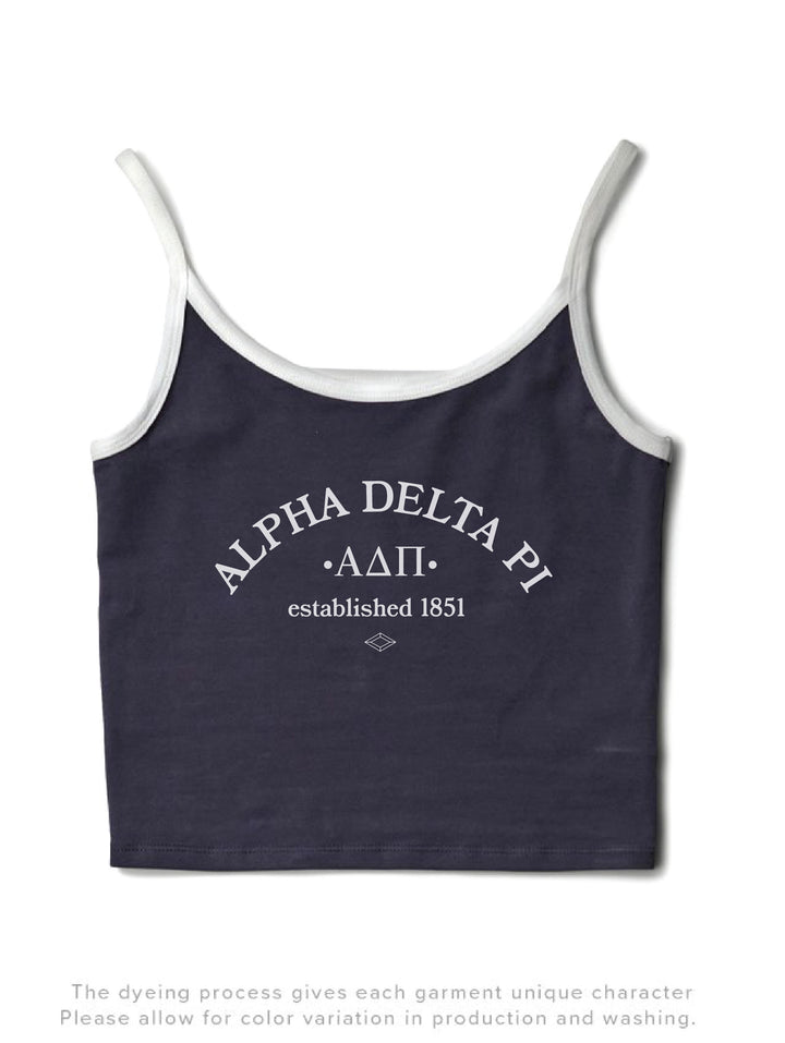 Midnight Sky/White Simple Sorority Contrast Tank