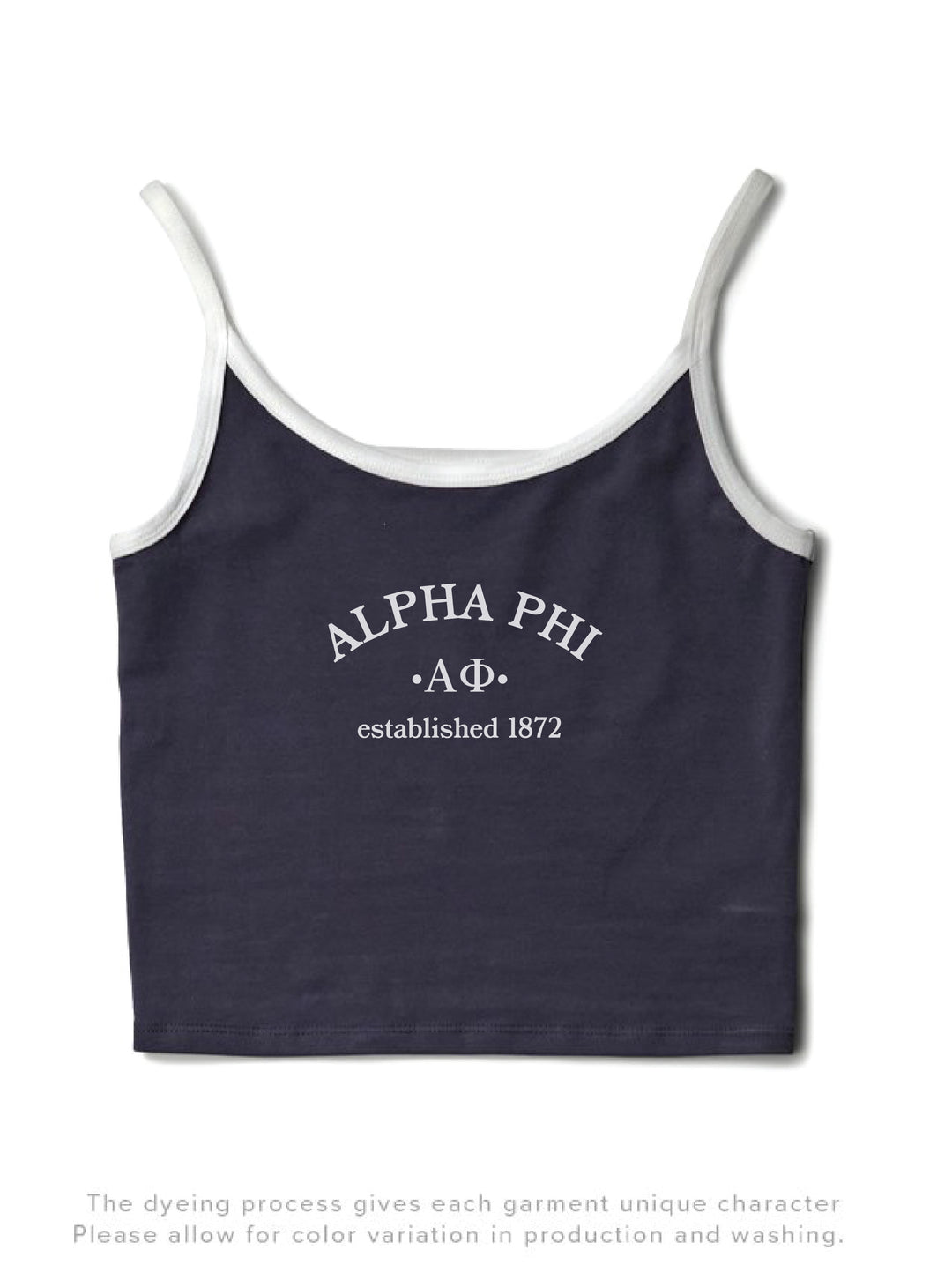 Midnight Sky/White Simple Sorority Contrast Tank - 2XL