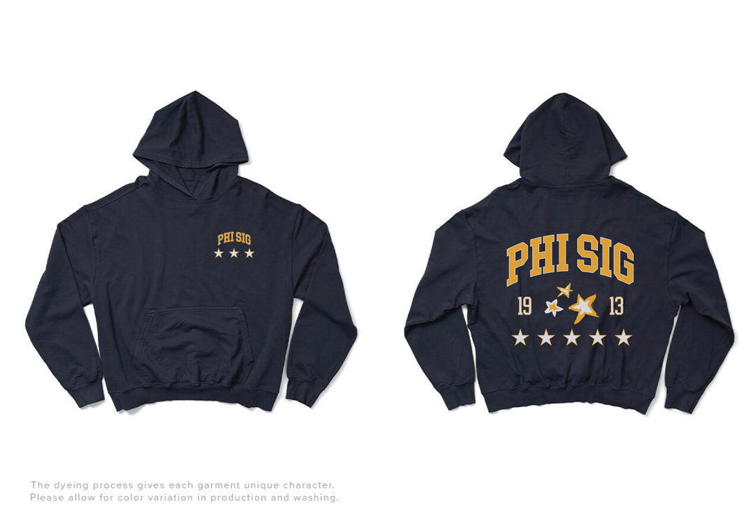 Midnight Sky Varsity Stars Light Weight Sorority Hoodie