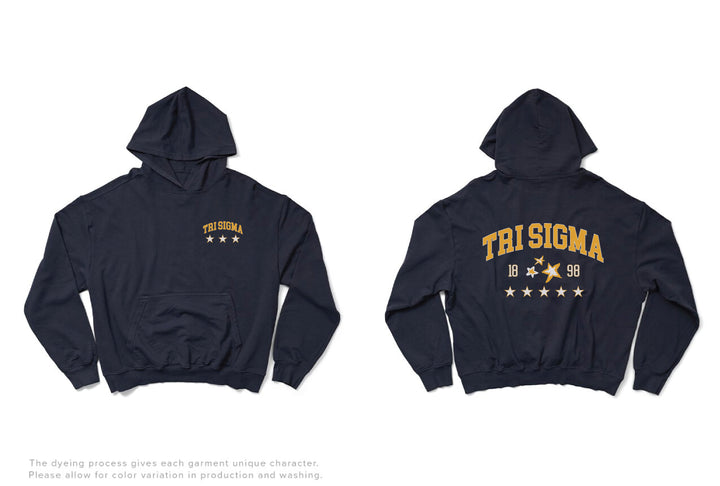 Midnight Sky Varsity Stars Light Weight Sorority Hoodie