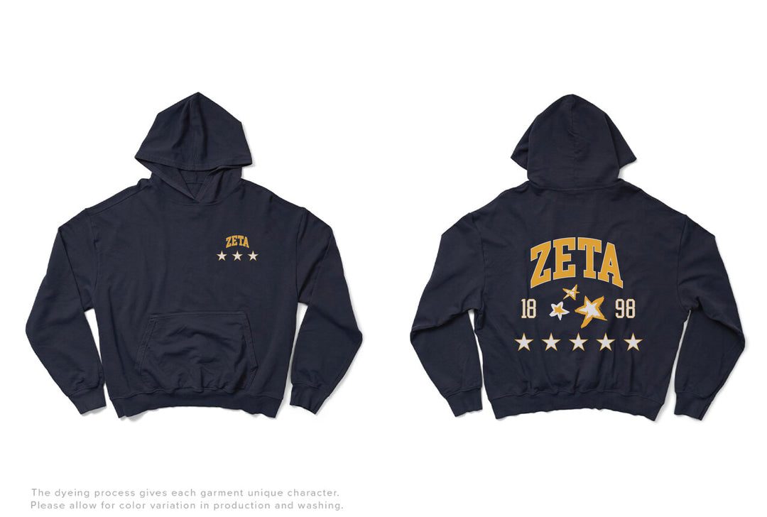 Midnight Sky Varsity Stars Light Weight Sorority Hoodie