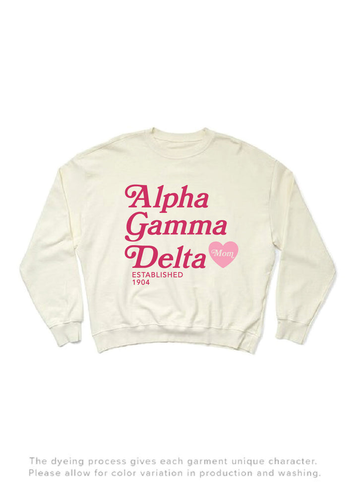 Vanilla Ice Heart Sorority Mom Light Weight Crewneck