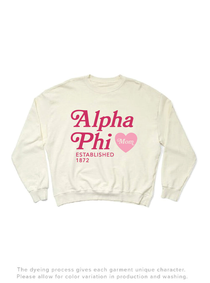 Vanilla Ice Heart Sorority Mom Light Weight Crewneck