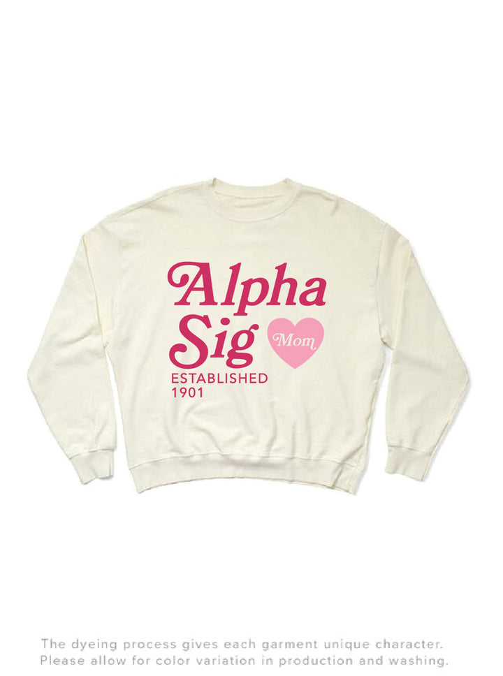 Vanilla Ice Heart Sorority Mom Light Weight Crewneck