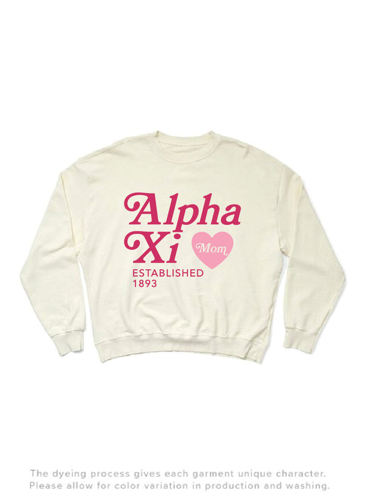 Vanilla Ice Heart Sorority Mom Light Weight Crewneck