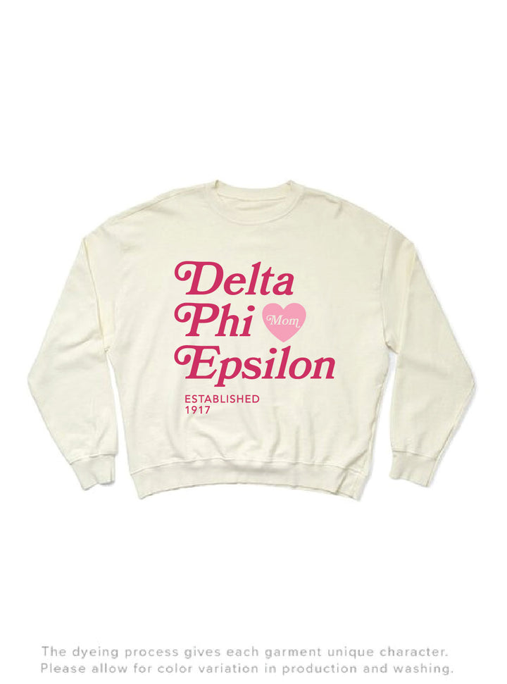 Vanilla Ice Heart Sorority Mom Light Weight Crewneck