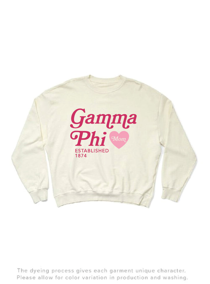 Vanilla Ice Heart Sorority Mom Light Weight Crewneck