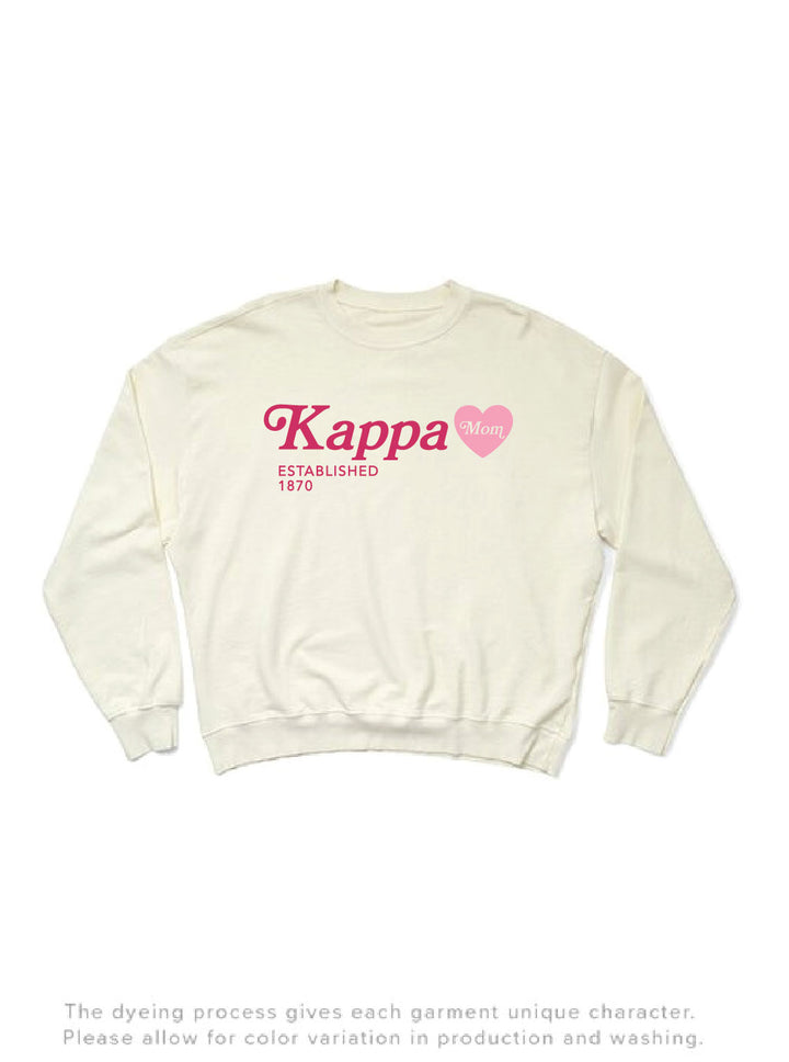 Vanilla Ice Heart Sorority Mom Light Weight Crewneck