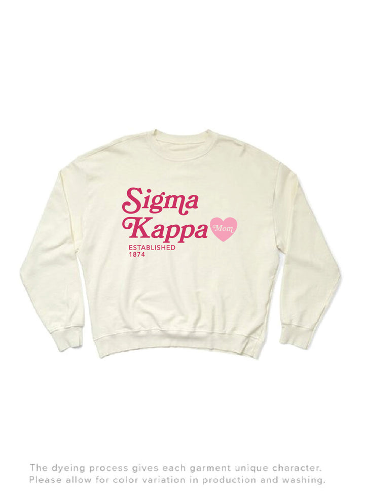 Vanilla Ice Heart Sorority Mom Light Weight Crewneck