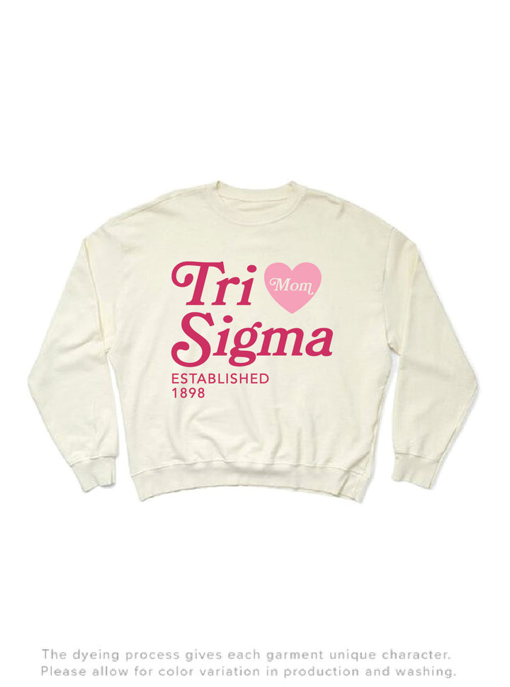 Vanilla Ice Heart Sorority Mom Light Weight Crewneck