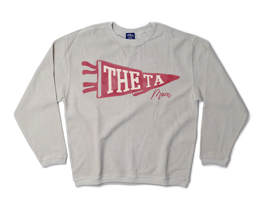 Mom Pennant Sorority Corded Crewneck