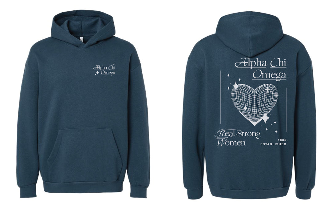 Disco Heart Sea Blue Sorority Hoodie