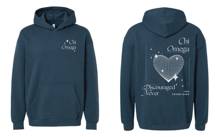 Disco Heart Sea Blue Sorority Hoodie