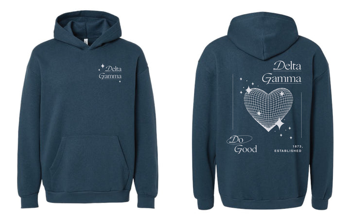 Disco Heart Sea Blue Sorority Hoodie