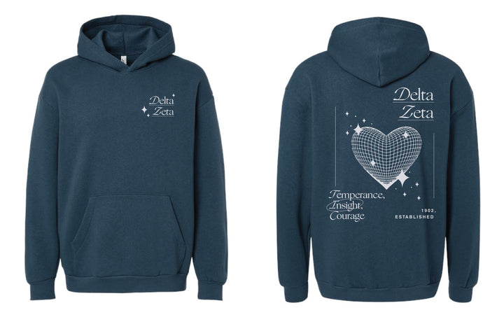 Disco Heart Sea Blue Sorority Hoodie