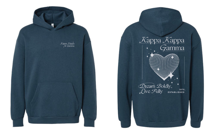 Disco Heart Sea Blue Sorority Hoodie