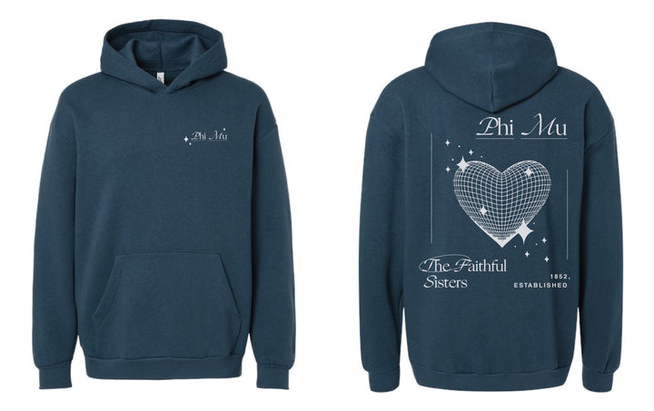 Disco Heart Sea Blue Sorority Hoodie