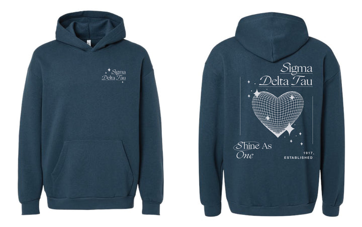 Disco Heart Sea Blue Sorority Hoodie