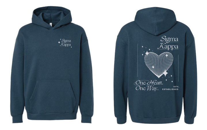 Disco Heart Sea Blue Sorority Hoodie