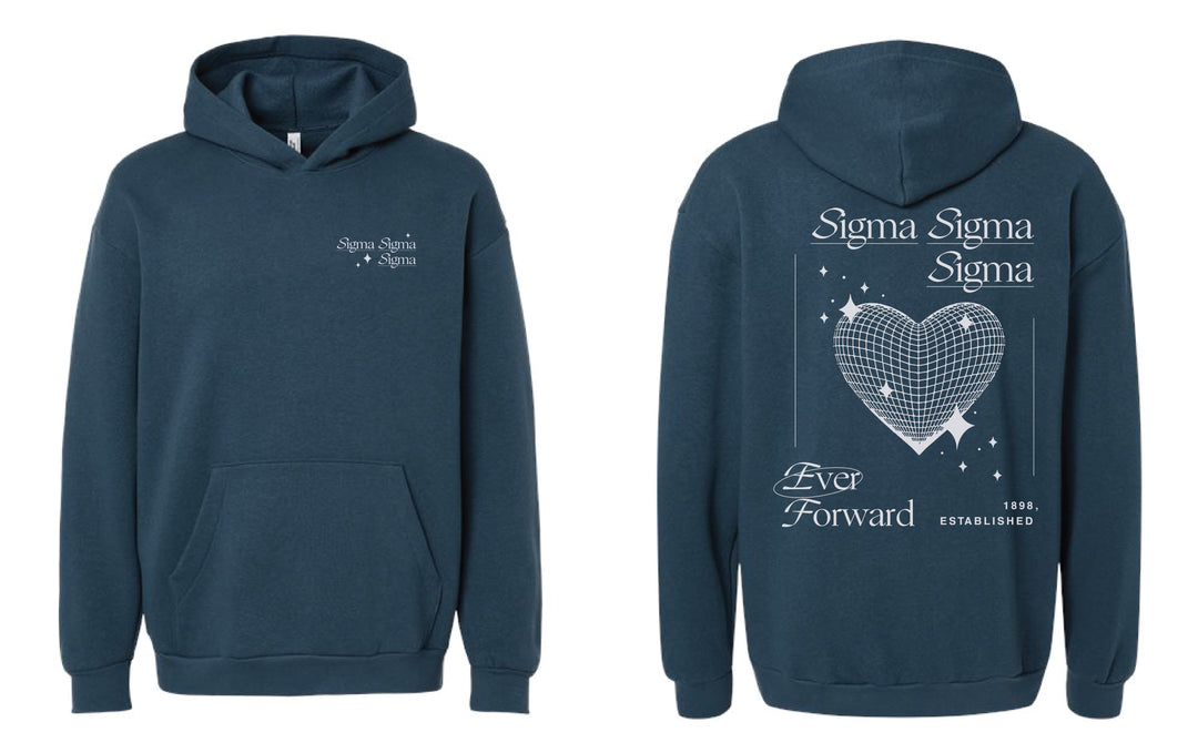 Disco Heart Sea Blue Sorority Hoodie