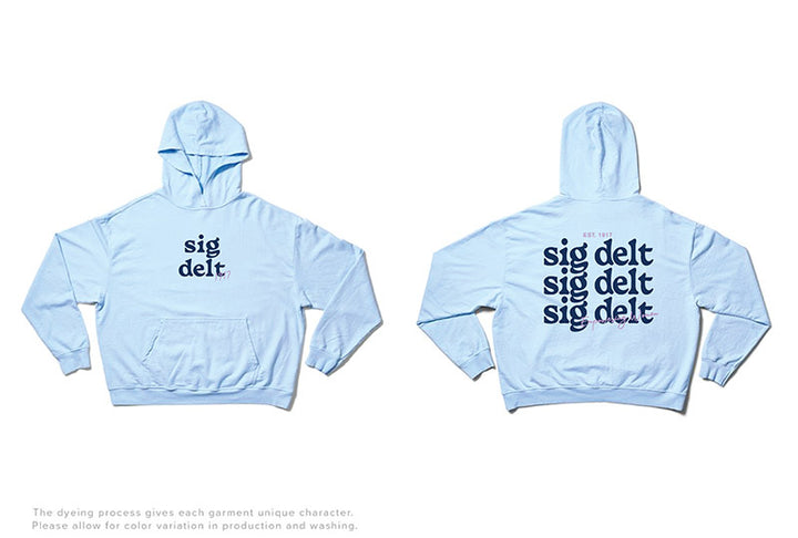 Arctic Blue Mix Type Matching Set Light Weight Sorority Hoodie