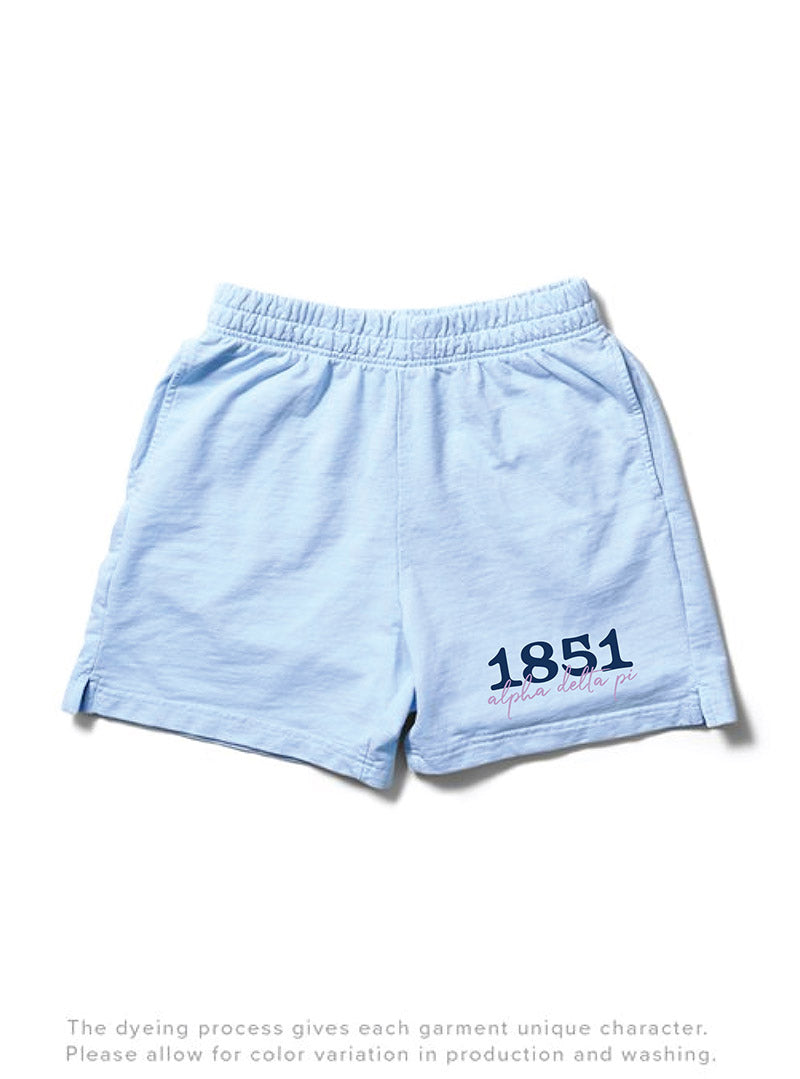 Alpha Delta Pi Arctic Blue Mix Type Matching Set Shorts