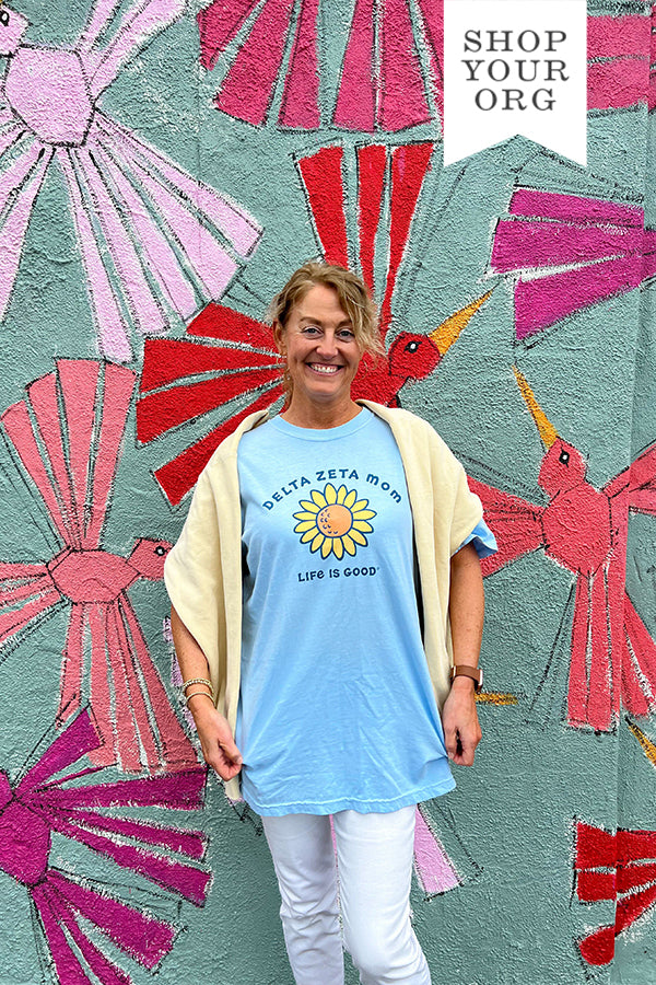 LIFE IS GOOD® Sunflower Sorority Mom Tee - 2XL - 3XL