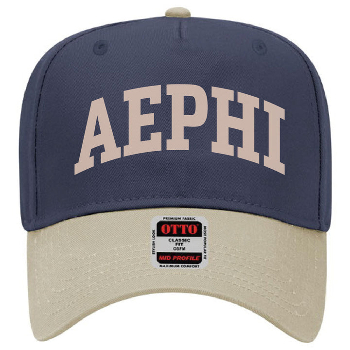 Khaki/Navy Two-Toned Embroidered Sorority Hat