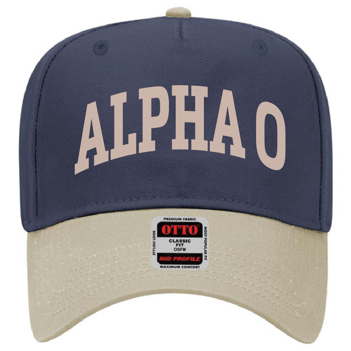 Khaki/Navy Two-Toned Embroidered Sorority Hat