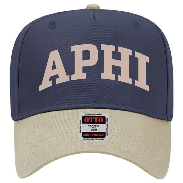 Khaki/Navy Two-Toned Embroidered Sorority Hat