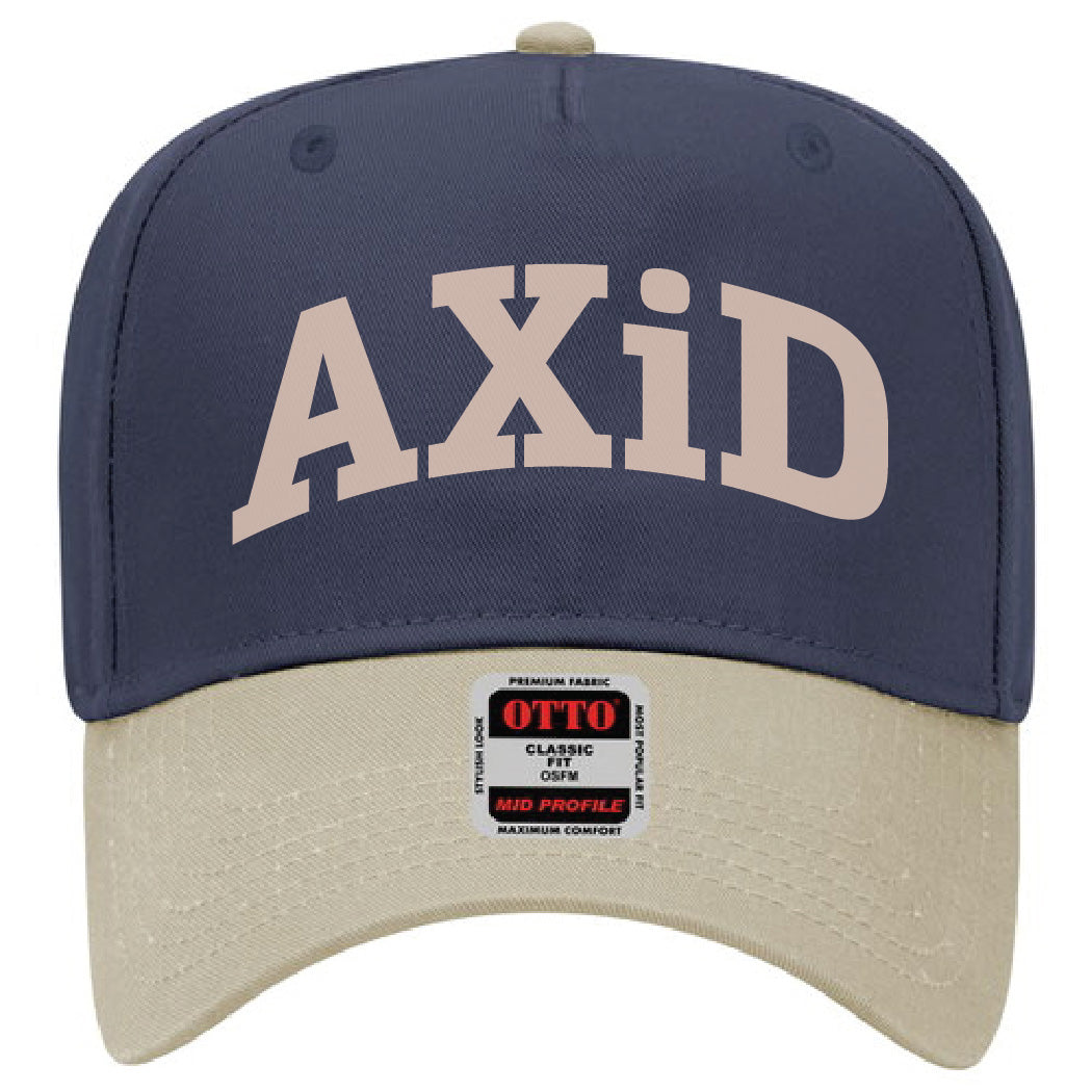 Khaki/Navy Two-Toned Embroidered Sorority Hat