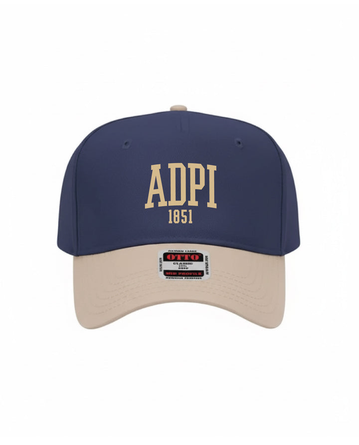 Est Year Embroidered Khaki/Navy Sorority Hat