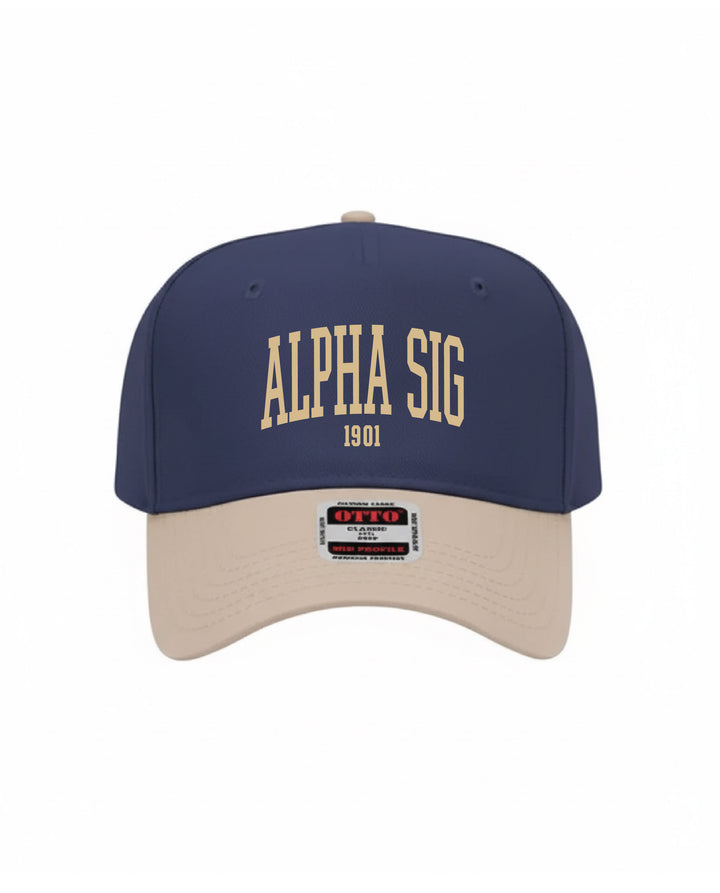Est Year Embroidered Khaki/Navy Sorority Hat