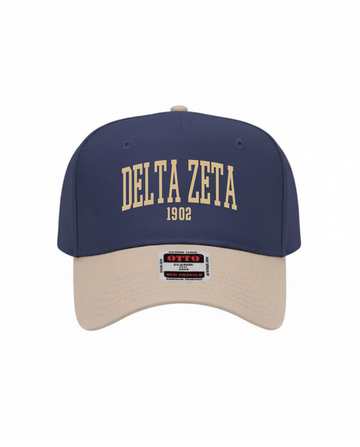 Est Year Embroidered Khaki/Navy Sorority Hat