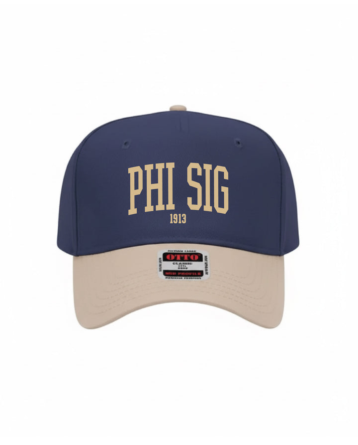 Est Year Embroidered Khaki/Navy Sorority Hat