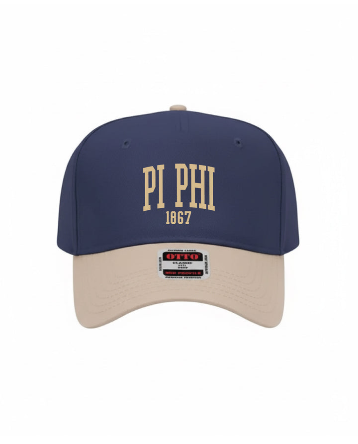 Est Year Embroidered Khaki/Navy Sorority Hat