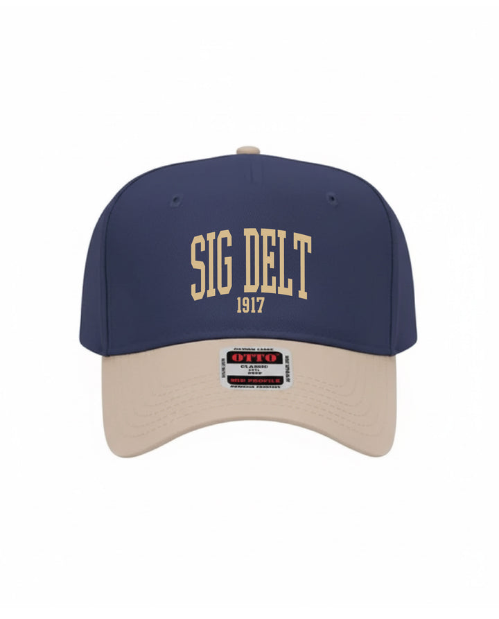 Est Year Embroidered Khaki/Navy Sorority Hat