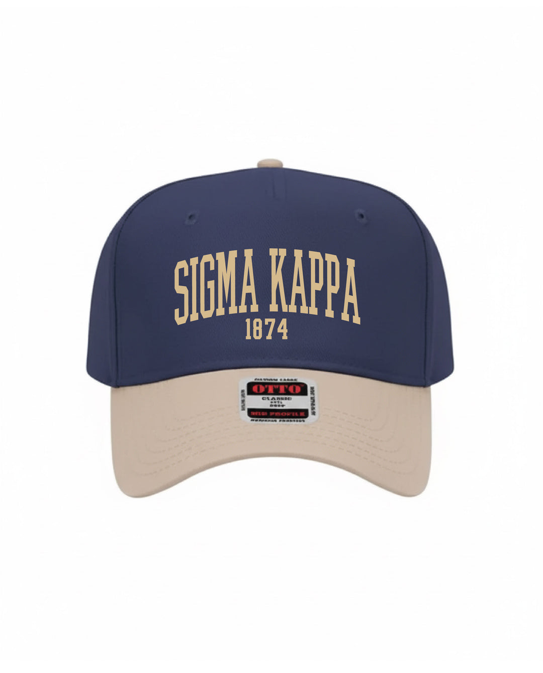 Est Year Embroidered Khaki/Navy Sorority Hat