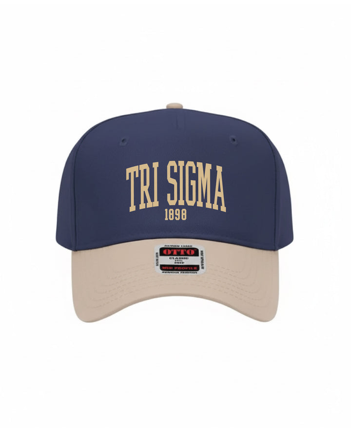 Est Year Embroidered Khaki/Navy Sorority Hat