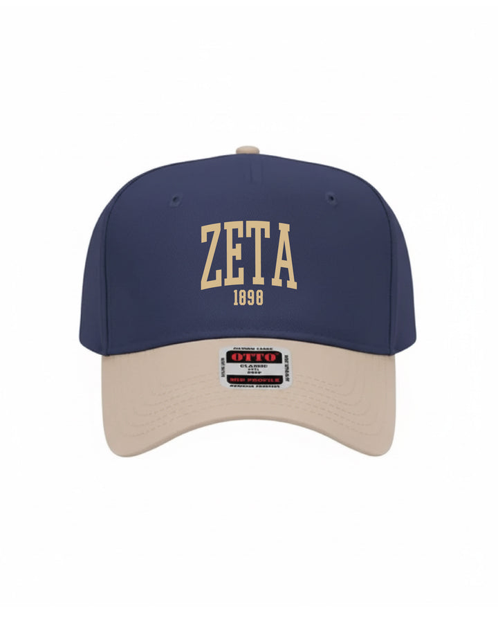 Est Year Embroidered Khaki/Navy Sorority Hat