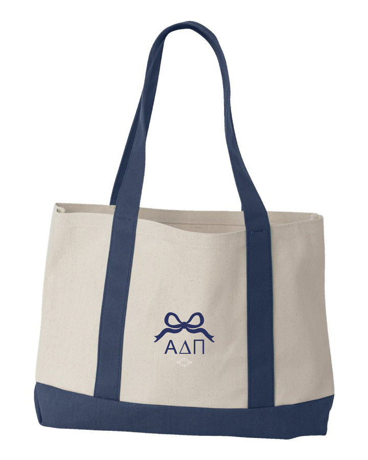 Alpha Delta Pi Embroidered Bow Tote