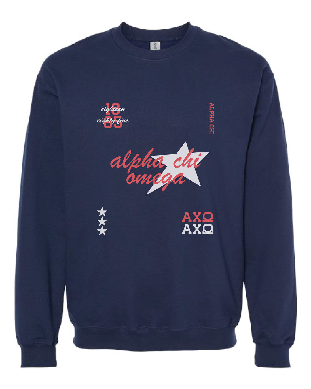 Alpha Epsilon Phi Navy Stars Sorority Crewneck