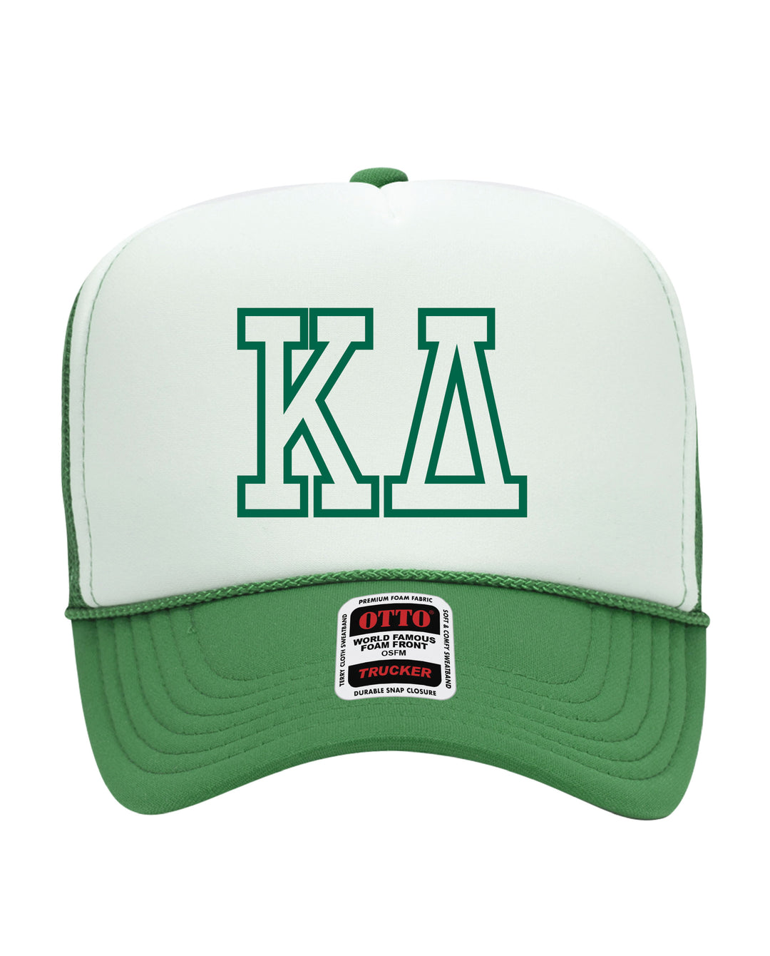 Greek Letter Outline Embroidered Kelly Green Sorority Trucker Hat
