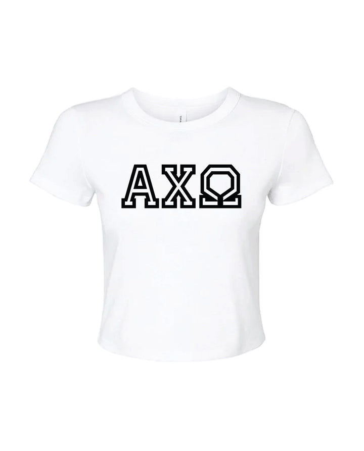 Greek Letters Outlined Sorority Baby Tee