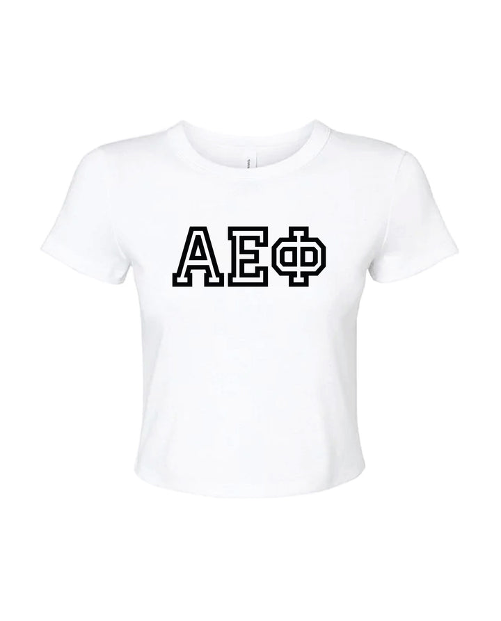 Greek Letters Outlined Sorority Baby Tee